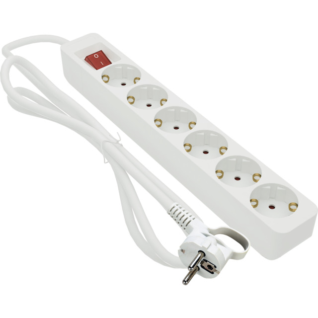 GRENUTTAG 6-V JORD 1M VIT MED BRYTARE H05VV-F3G1.5