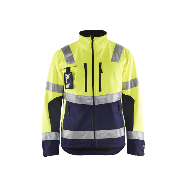VARSELJACKA 4900 2517 SOFTSHELL VGUL/MARINBLÅ XL