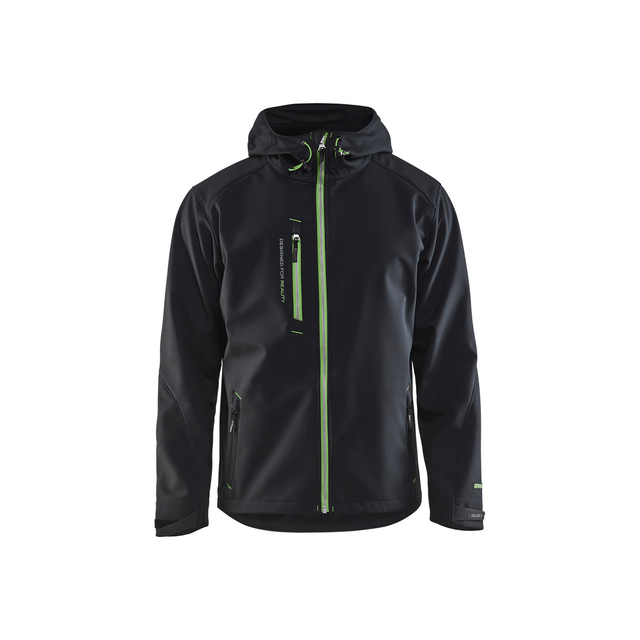 SOFTSHELLJACKA 4949 2517 SVART/GRÖN S | Beijerbygg Byggmaterial