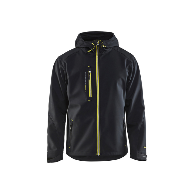 SOFTSHELLJACKA 4949 2517 SVART/VARSELGUL 4XL | Beijerbygg Byggmaterial