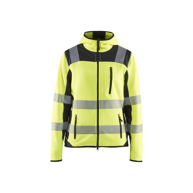 VARSELJACKA 4967 2120 STICKAD DAM VARSELGUL/SVART XXL