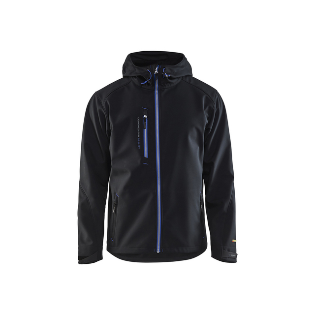 SOFTSHELLJACKA 4949 2517 SVART/KORNBLÅ L | Beijerbygg Byggmaterial
