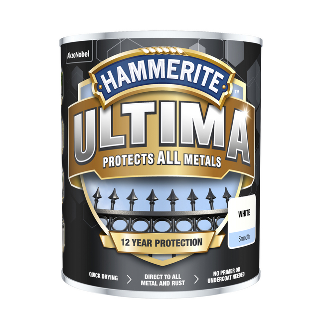 Alternativ bild 0 för Hammerite Hammarlack - Ultima Vit 750 ml - Rostskyddsfärg / Metallfärg
