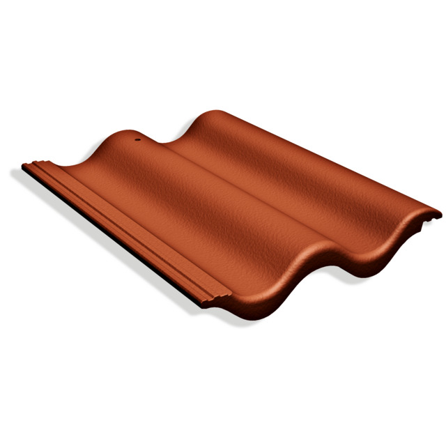 TAKPANNA CANDOR BETONG 2-KUPA TERRACOTTARÖD HALVPALL | Beijerbygg Byggmaterial