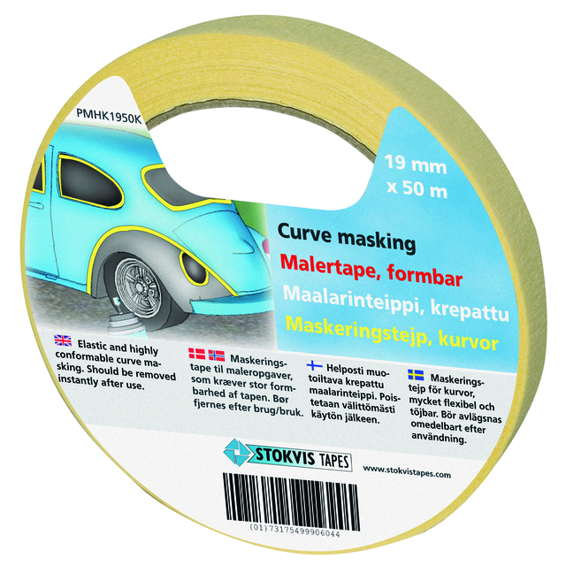 MASKERINGSTEJP 19MMX50 FLEXIBEL TEJP FÖR KURVOR