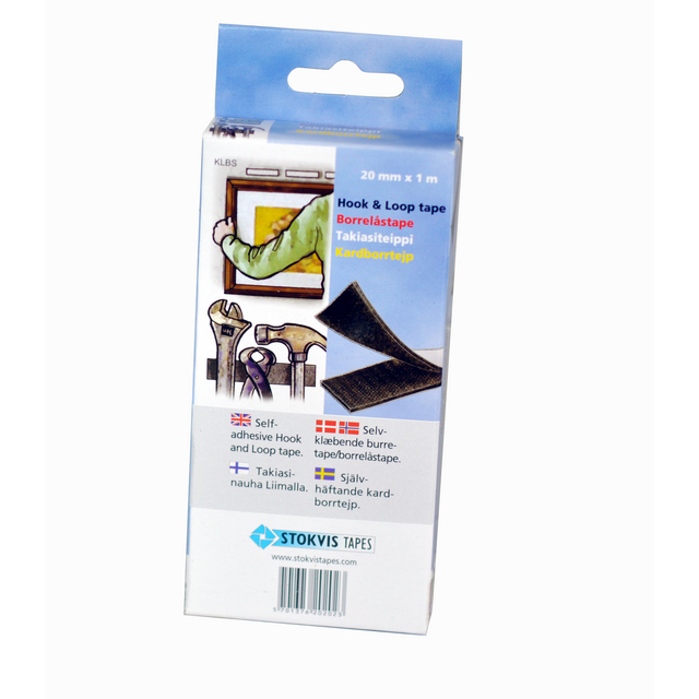 KARDBORRETEJP SVART 20MMX1MET