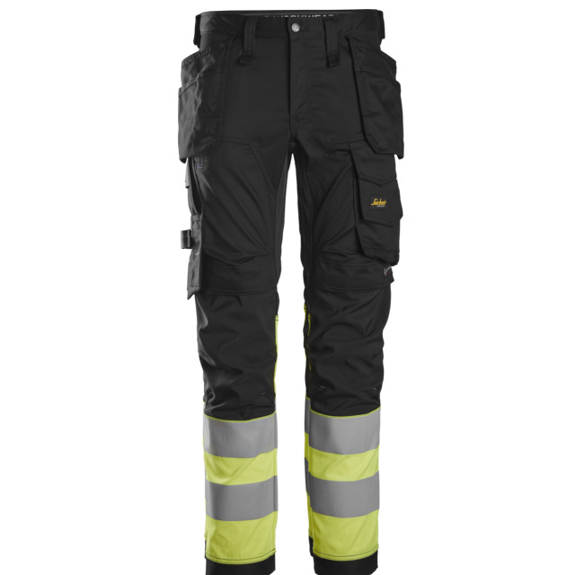 ARBETSBYXA STRCH KL 1 HF SVART/VARSELGUL STL046