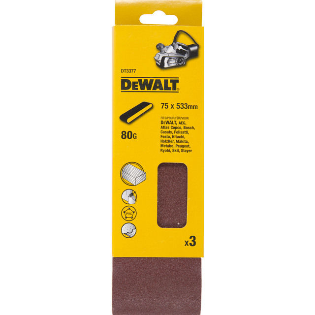 SLIPBAND DT3377 K80  75X533MM 3ST | Beijerbygg Byggmaterial