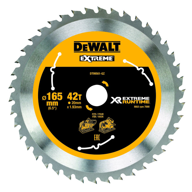 SÅGKLINGA DT99561-QZ XR 165MMX20MM 42T