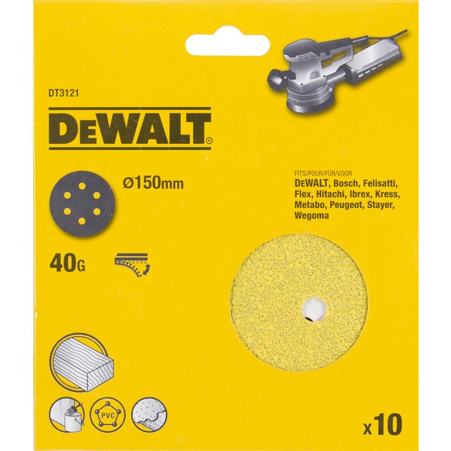 SLIPPAPPERSRONDELL DT3121-QZ 6H K40  EXC150MM 10ST | Beijerbygg Byggmaterial