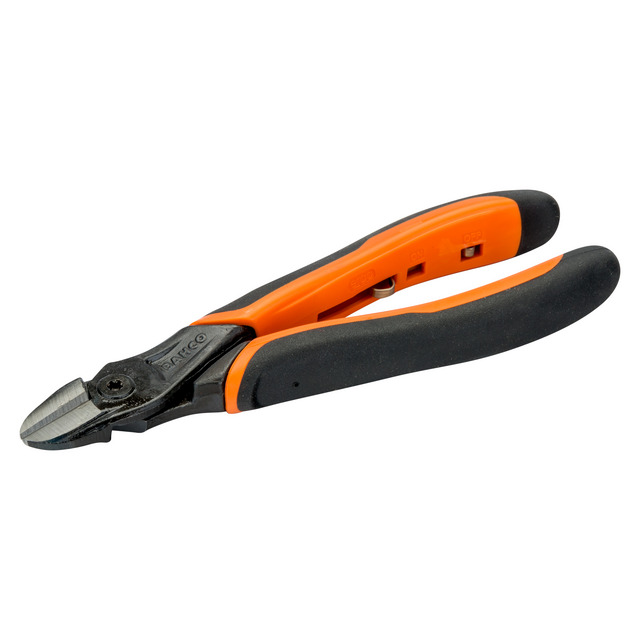 Sidavbitare med ergonomiskt orange och svart handtag.