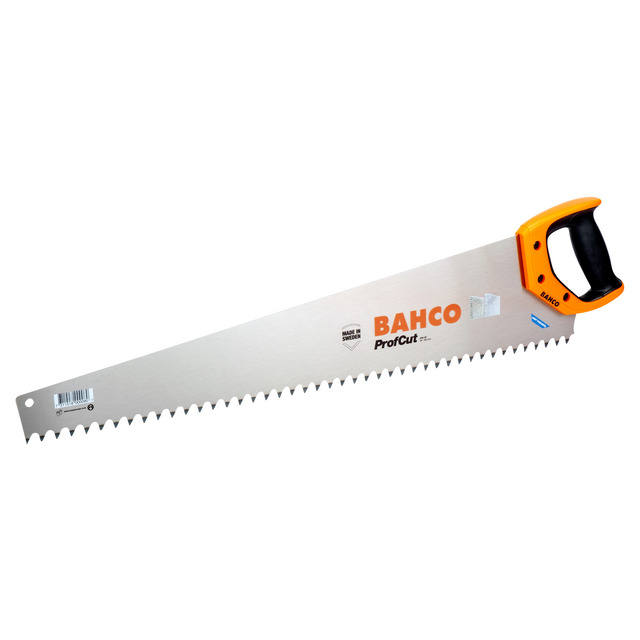 Handsåg med orange och svart handtag, märkt Bahco ProCut, med grova tänder för kapning.