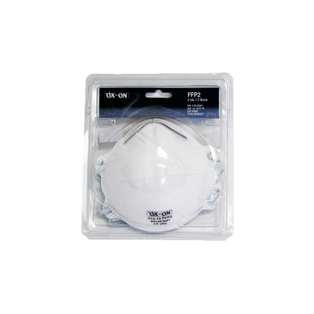 MASK FFP2 UTAN VENTIL 2-PACK OX-ON ANDNINGSSKYDD MUNSKYDD | Beijerbygg Byggmaterial