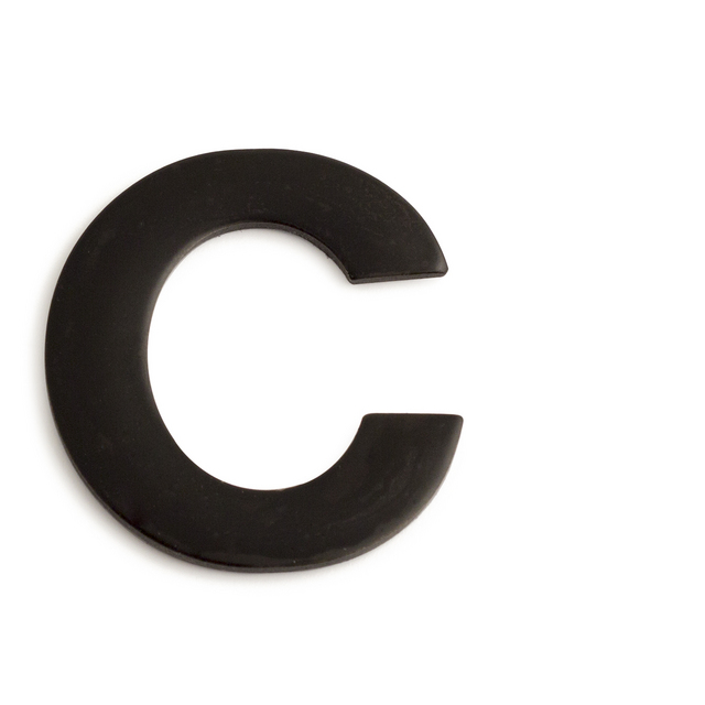 BOKSTAV C ROSTFRI SVART 50MM