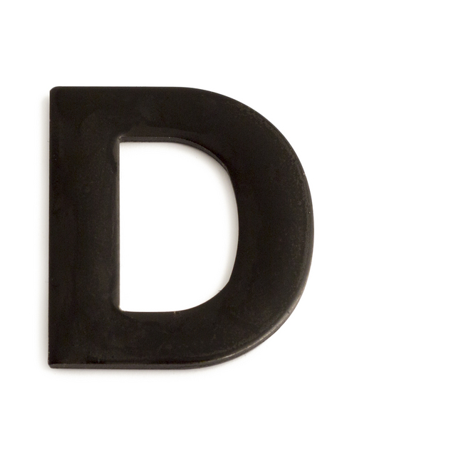 BOKSTAV D ROSTFRI SVART 50MM