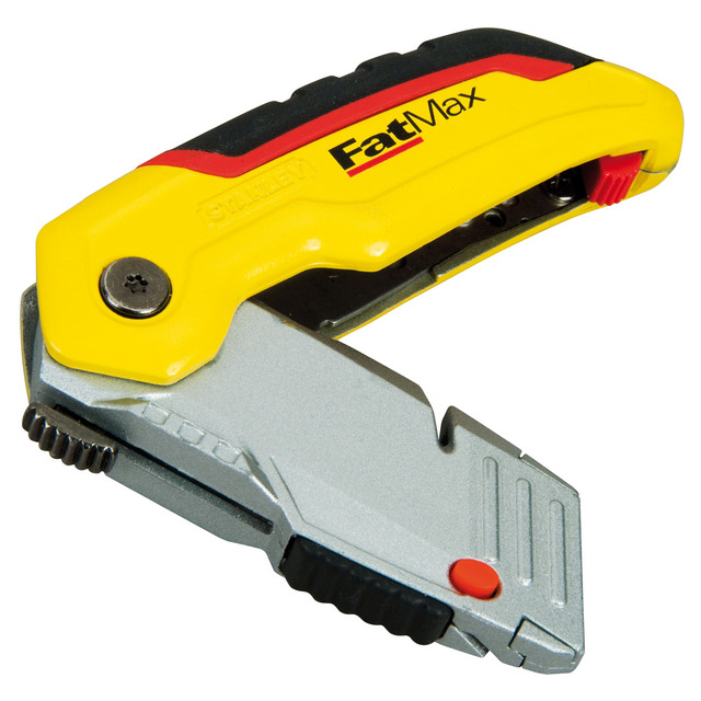Gul och svart hopfällbar mattkniv med texten FatMax.