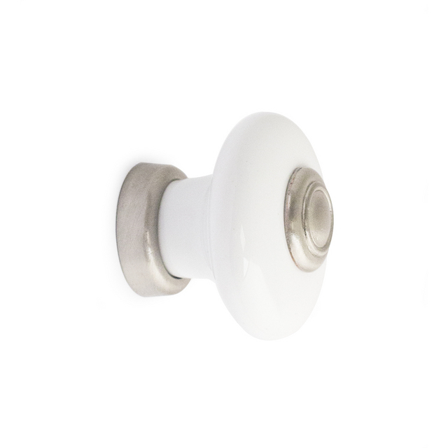 KNOPP ERIK PORSLIN VIT/B NICKEL | Beijerbygg Byggmaterial