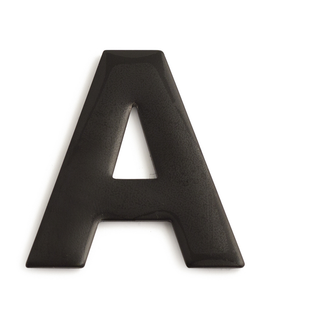 BOKSTAV A ROSTFRI SVART 50MM