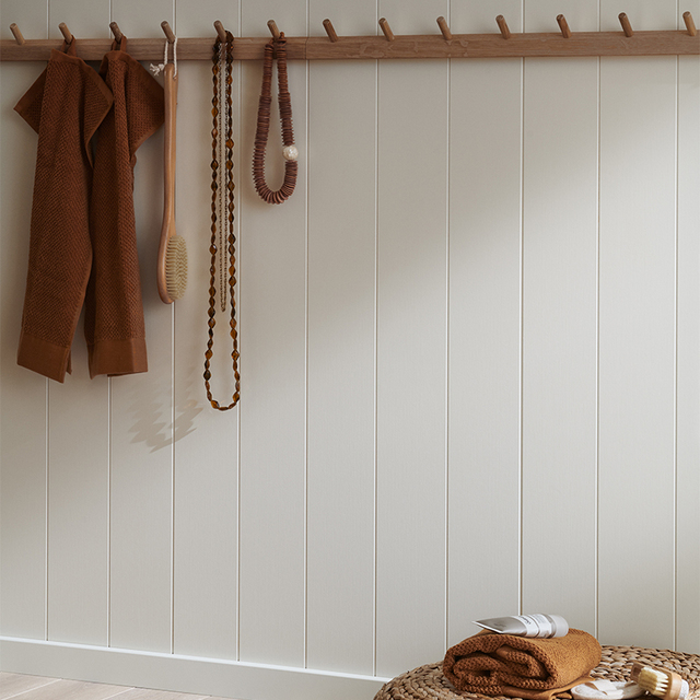 VÄGGPANEL REGINA LINJE DEKOR VIT MDF 6X2435X620 | Beijer Byggmaterial
