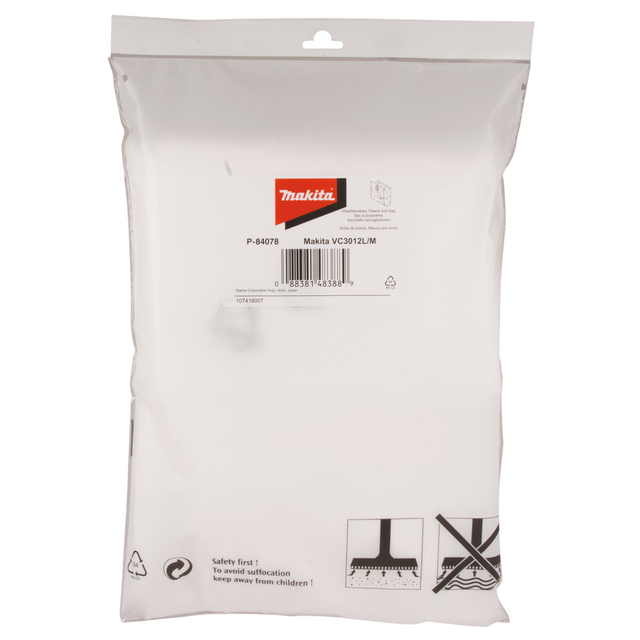 Produktbild föreställande artikeln DAMMPÅSE MAKITA P-84078 FLEECE TILL VC3012L VC3012M från kategorin Tillbehör till Dammsugare