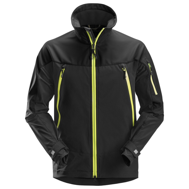 JACKA SOFTSHELL FW SV/NE S SVART/NEONGULT | Beijerbygg Byggmaterial