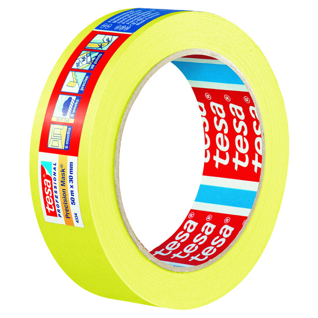 MASKERINGSTEJP PRECISION 4334 INDOOR TESA GUL 50MX30MM