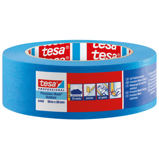 Produktbild föreställande artikeln MASKERINGSTEJP PRECISION 4440 OUTDOOR TESA BLÅ 50MX38MM från kategorin Maskeringstejp