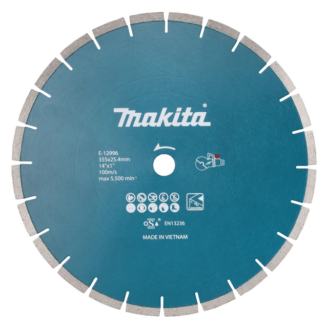DIAMANTKLINGA E-12996 MAKITA BETONG SEGMENT 25,4X355MM | Beijerbygg Byggmaterial