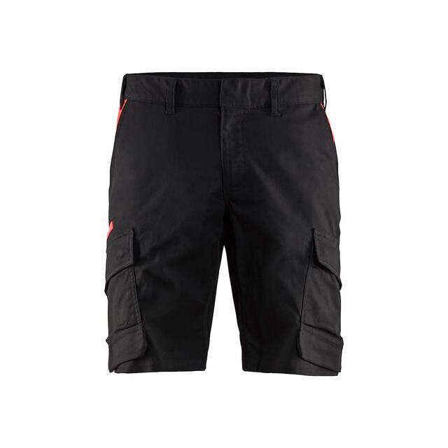 INDUSTRISHORTS 1446 1832 STRETCH SVART/RÖD C64 | Beijerbygg Byggmaterial