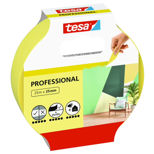 MASKERINGSTEJP 56270 TESA PROFESSIONAL 20MM 25M | Beijerbygg Byggmaterial