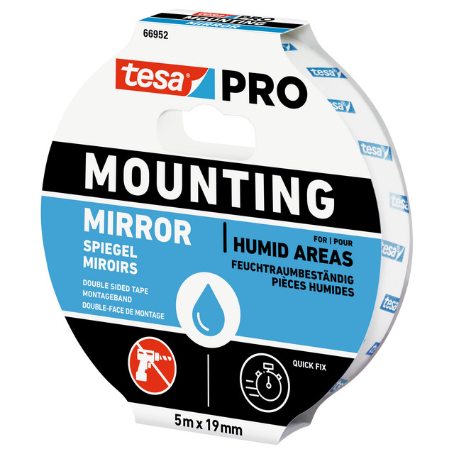 Produktbild föreställande artikeln MONTERINGSTEJP 66952 PRO MOUNTING TESA SPEGEL 5MX19MM från kategorin Maskeringstejp
