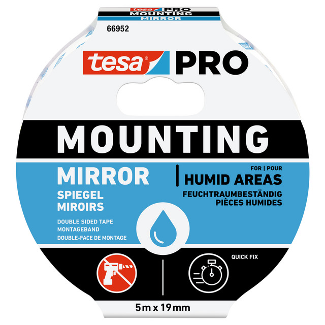 Produktbild föreställande artikeln MONTERINGSTEJP 66952 PRO MOUNTING TESA SPEGEL 5MX19MM från kategorin Maskeringstejp