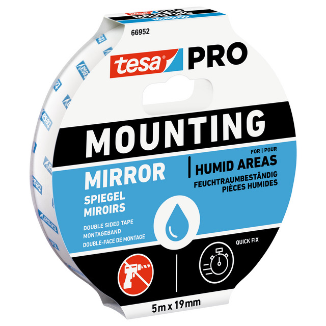 Produktbild föreställande artikeln MONTERINGSTEJP 66952 PRO MOUNTING TESA SPEGEL 5MX19MM från kategorin Maskeringstejp