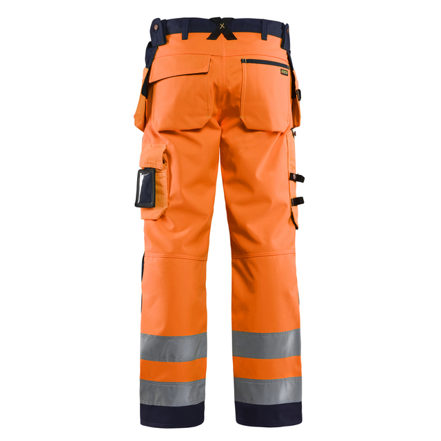 Produktbild föreställande artikeln VARSELBYXA 1567 2517 SOFTSHELL VARSELORANGE/MARINBLÅ C50 från kategorin Varselbyxor