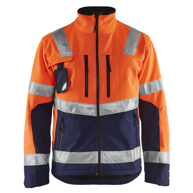 VARSELJACKA 4900 2517 SOFTSHELL VORANGE/MARINB L | Beijerbygg Byggmaterial