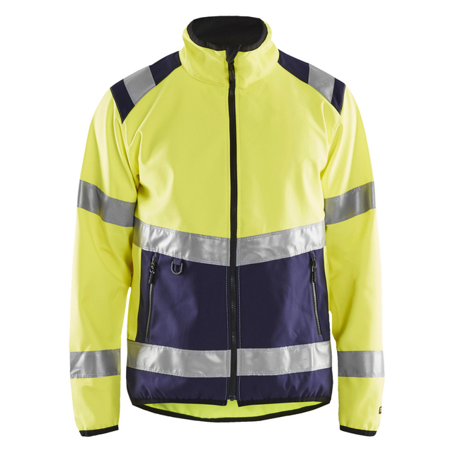 VARSELJACKA 4877 2516 SOFTSHELL VGUL/MARINBLÅ L | Beijerbygg Byggmaterial