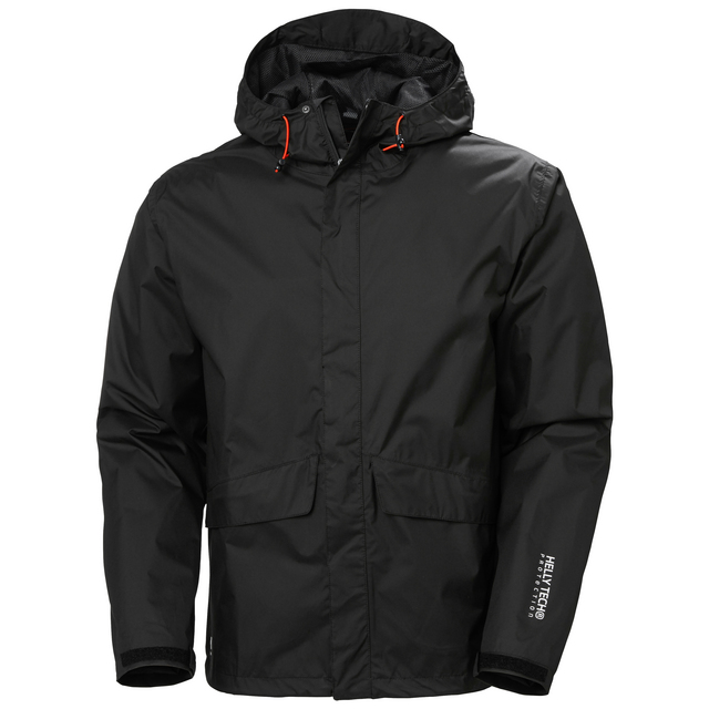 REGNJACKA WATERLOO HELLY TECH POLYESTER SVART M | Beijerbygg Byggmaterial