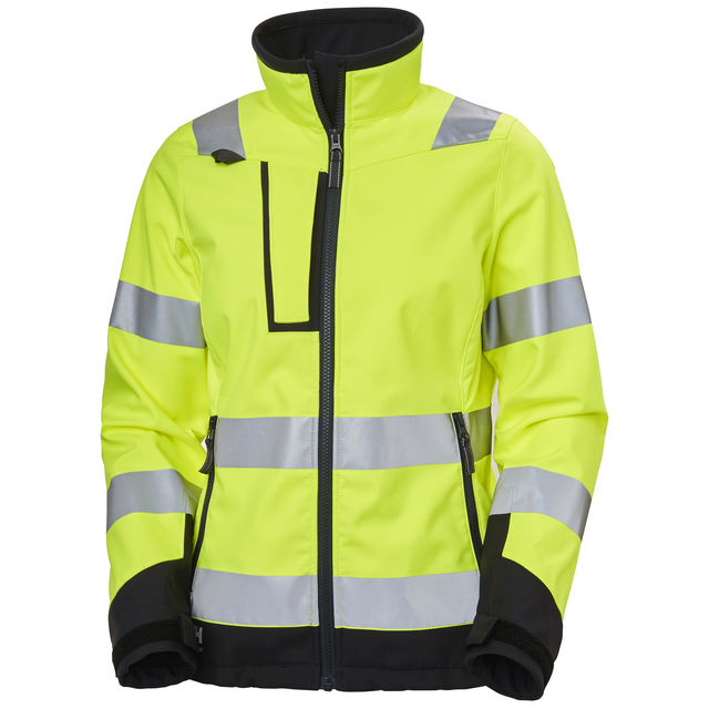 DAMJACKA SOFTSHELL VARSEL LUNA KL 2 GUL EN ISO 20471 STL S | Beijerbygg Byggmaterial