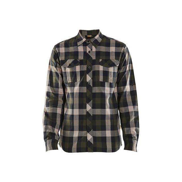 FLANELLSKJORTA 3299 1152 MÖRK OLIVGRÖN/SVART 4XL | Beijerbygg Byggmaterial