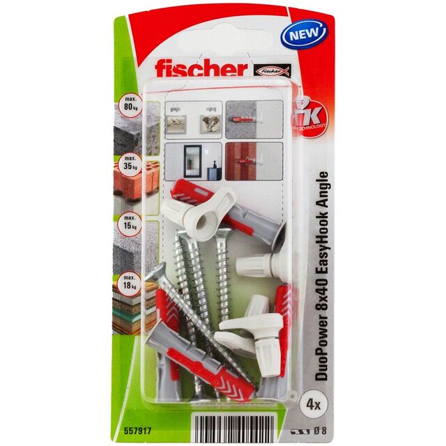 UNIVERSALPLUGG DUOPOWER EASYHOOK VINKELADAP SKRUV 8X40 | Beijerbygg Byggmaterial