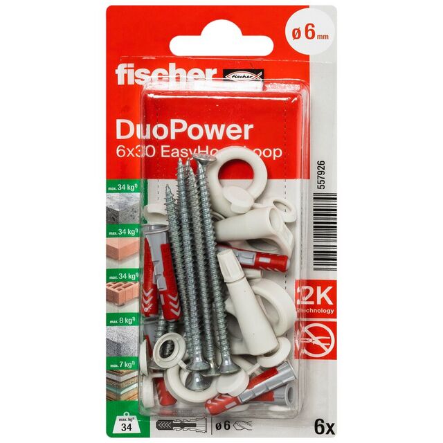 UNIVERSALPLUGG DUOPOWER EASYHOOK ÖGLEADAPTE SKRUV 6X30 | Beijerbygg Byggmaterial