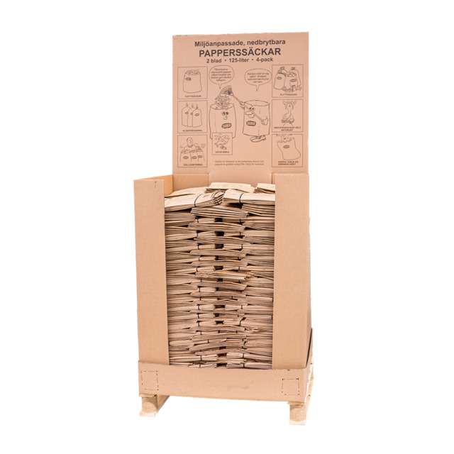 PAPPERSSOPSÄCK 2 BLAD VÅTSTARKT KRAFTPAPPER 125L