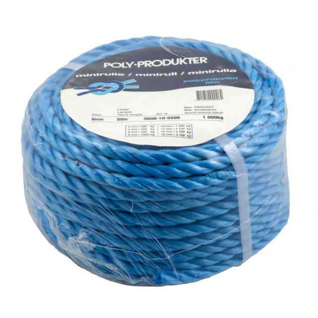 Produktfoto för TÅGVIRKE POLY POLYPROPYLEN 3-SLAGET BLÅ 8MX30M | Beijerbygg Byggmaterial