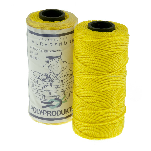 MURARSNÖRE POLY TVINNAD POLYESTER NEONGUL 1,5MMX120M | Beijerbygg Byggmaterial