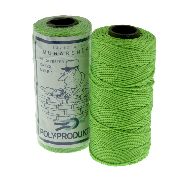 MURARSNÖRE POLY TVINNAD POLYESTER NEONGRÖN 1,5MMX120M | Beijerbygg Byggmaterial
