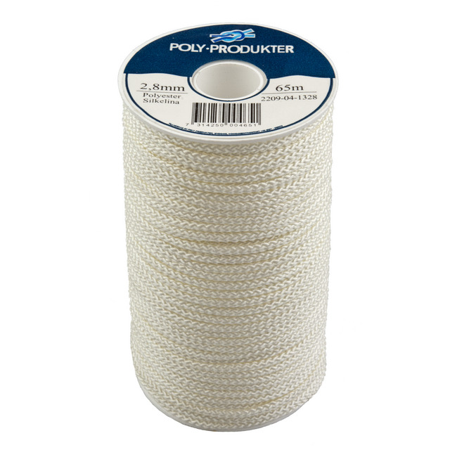 POLYESTERSILKELINA POLY FLÄTAD VIT 2,8MMX65M | Beijerbygg Byggmaterial