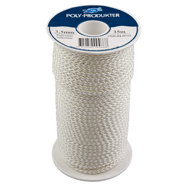POLYESTERSILKELINA POLY FLÄTAD VIT 3,5MMX35M | Beijerbygg Byggmaterial
