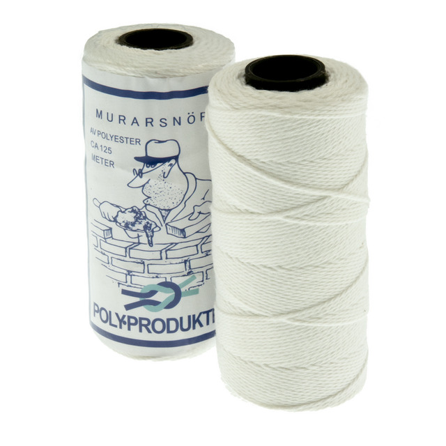 MURARSNÖRE POLY TVINNAD POLYESTER VIT 1,5MMX125M | Beijerbygg Byggmaterial