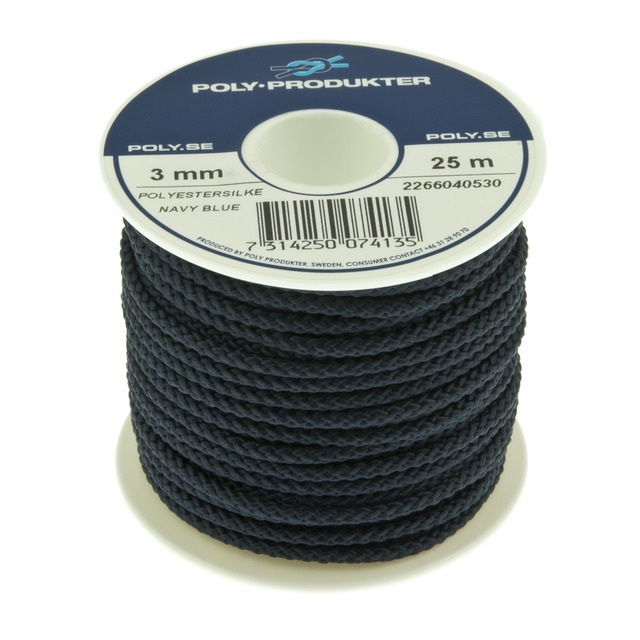 SILKELINA POLY POLYESTER FLÄTAD SVART 3MMX25M | Beijerbygg Byggmaterial