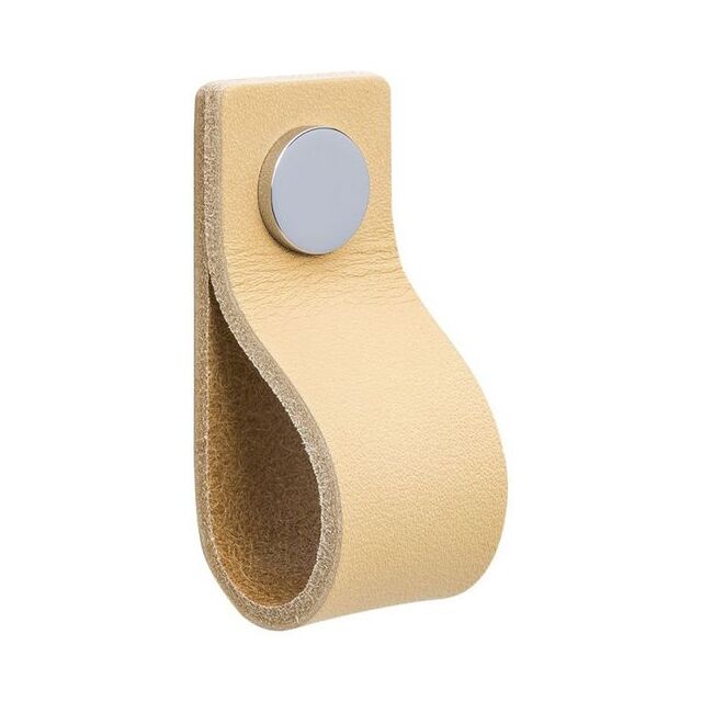 KNOPP LOOP LÄDER NATUR/POLERAD KROM